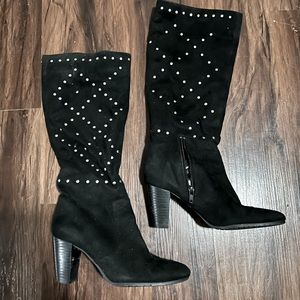 Black studded boots